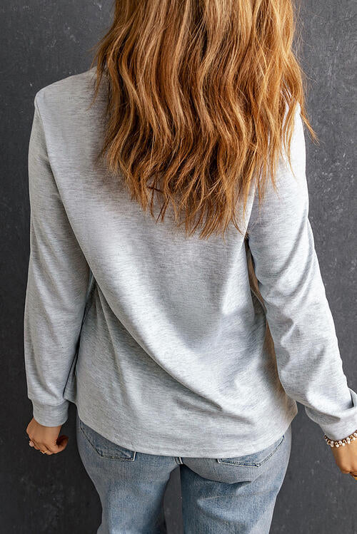 Graphic Round Neck Long Sleeve T-Shirt