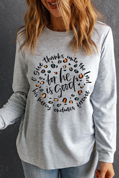 Graphic Round Neck Long Sleeve T-Shirt