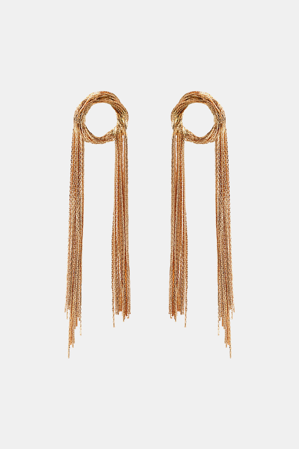 Round Shape Fringed Copper Earrings