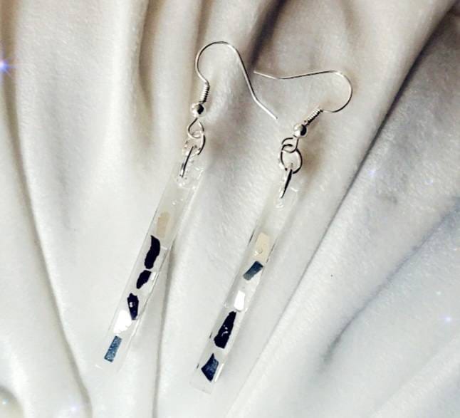 Long Broken Glass Earrings