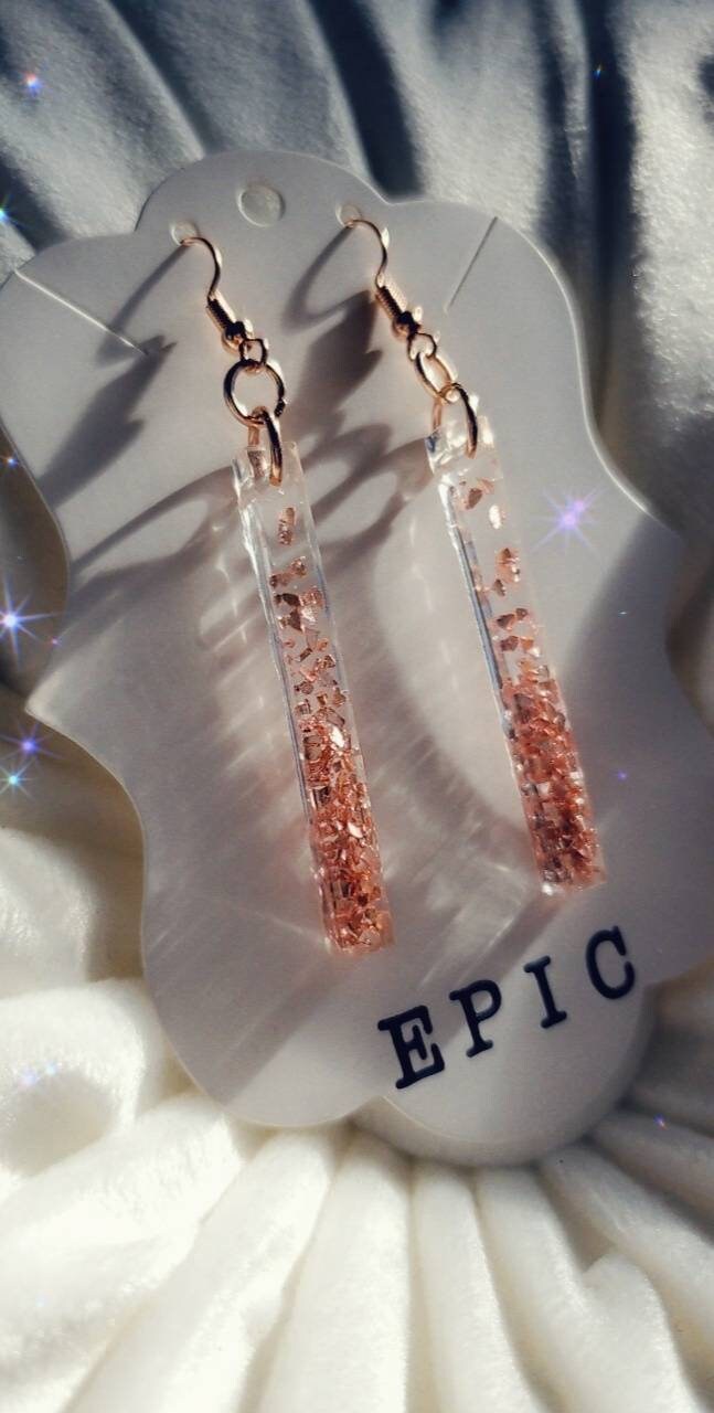 Pink/ Rose Gold Earrings