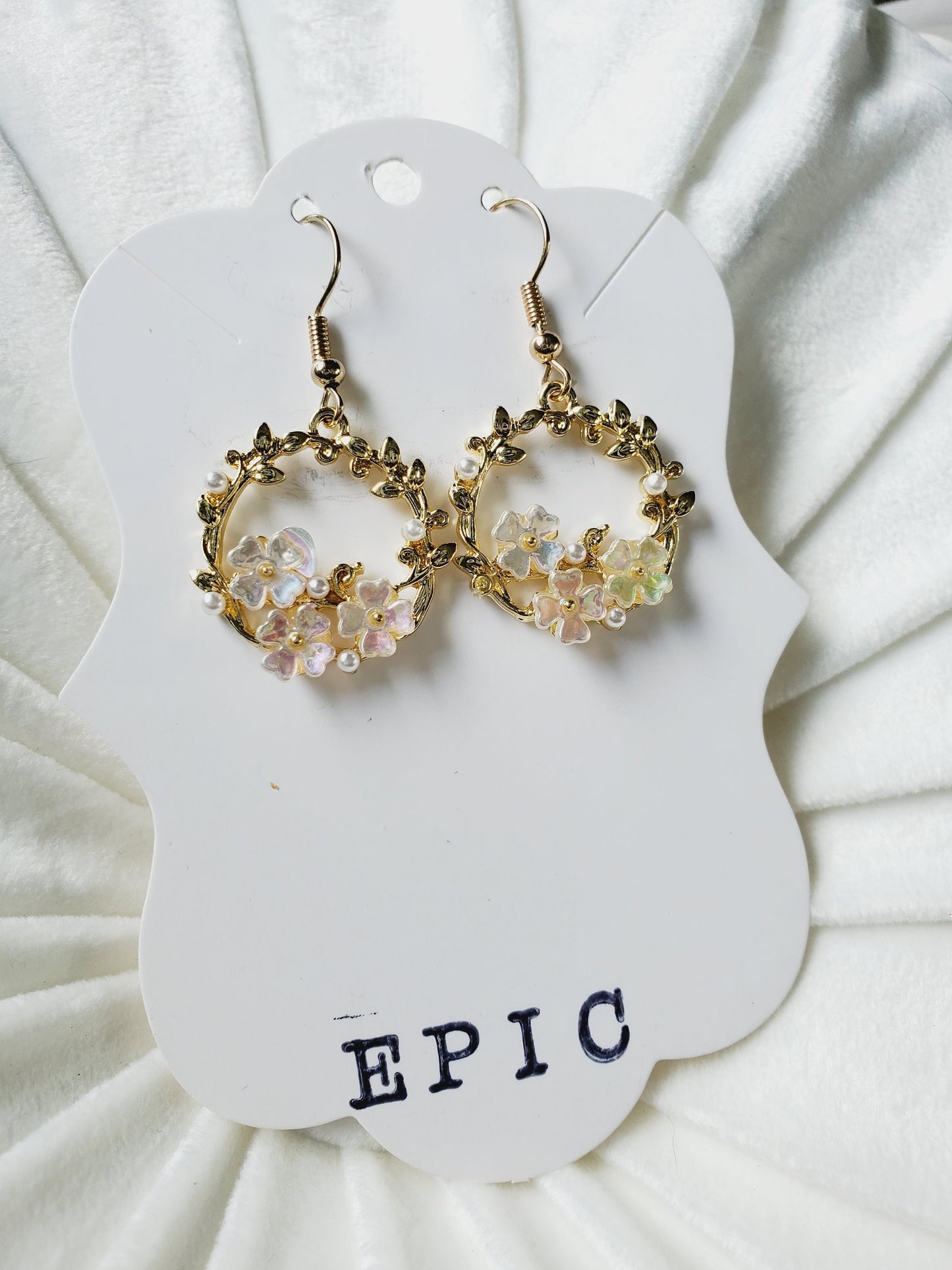 Gold Flower Hoops