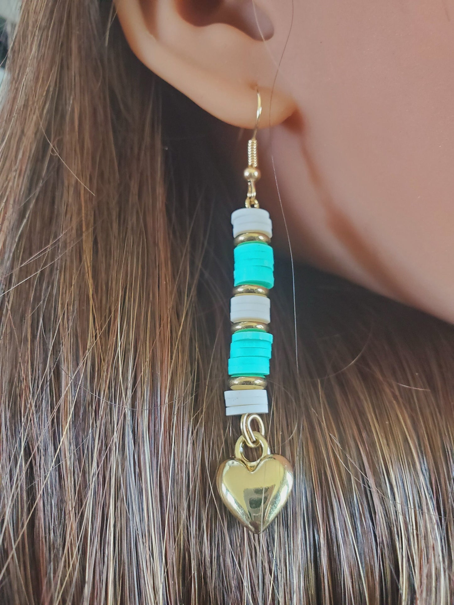 Long Clay Bead Earrings