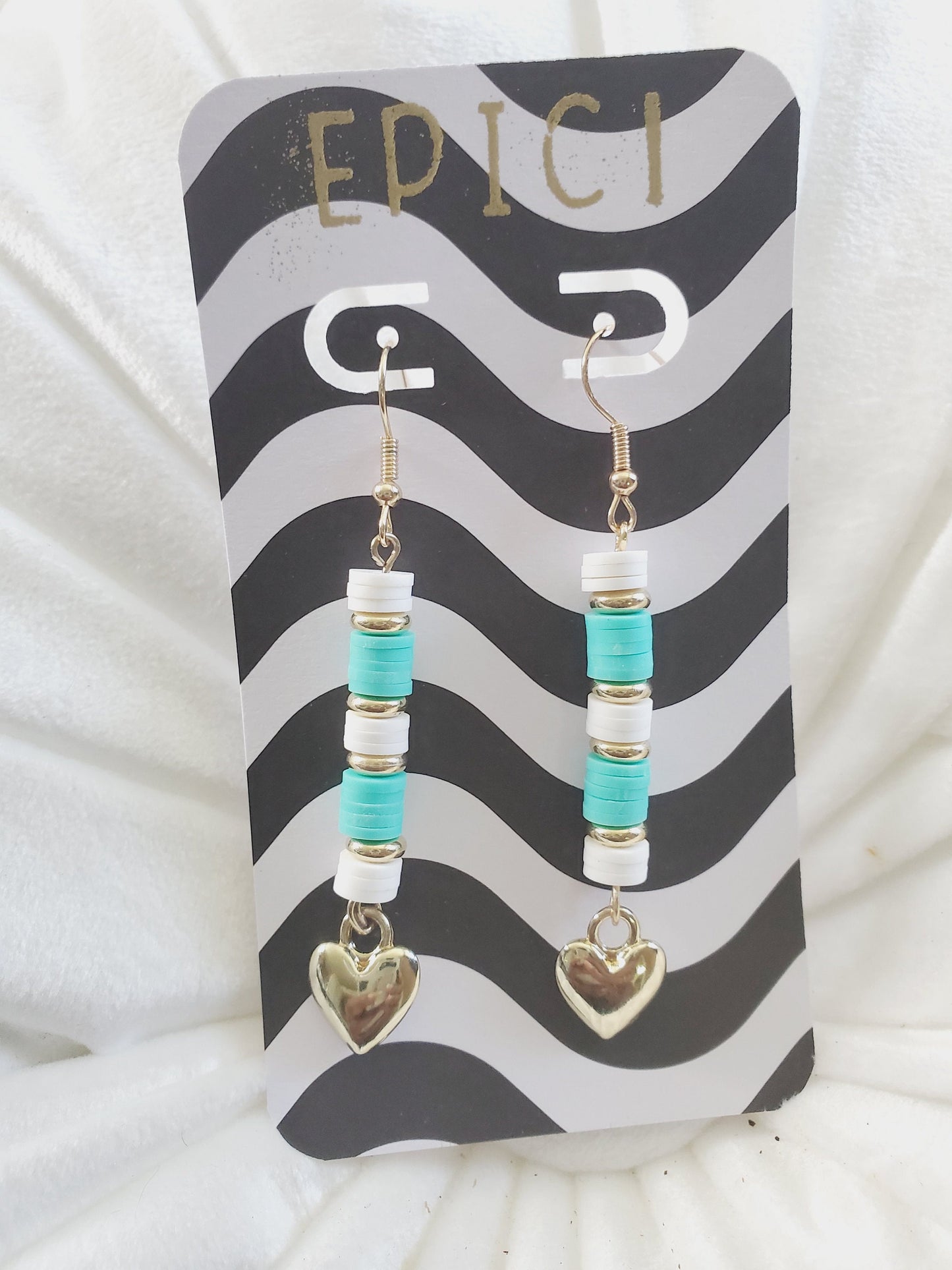 Long Clay Bead Earrings