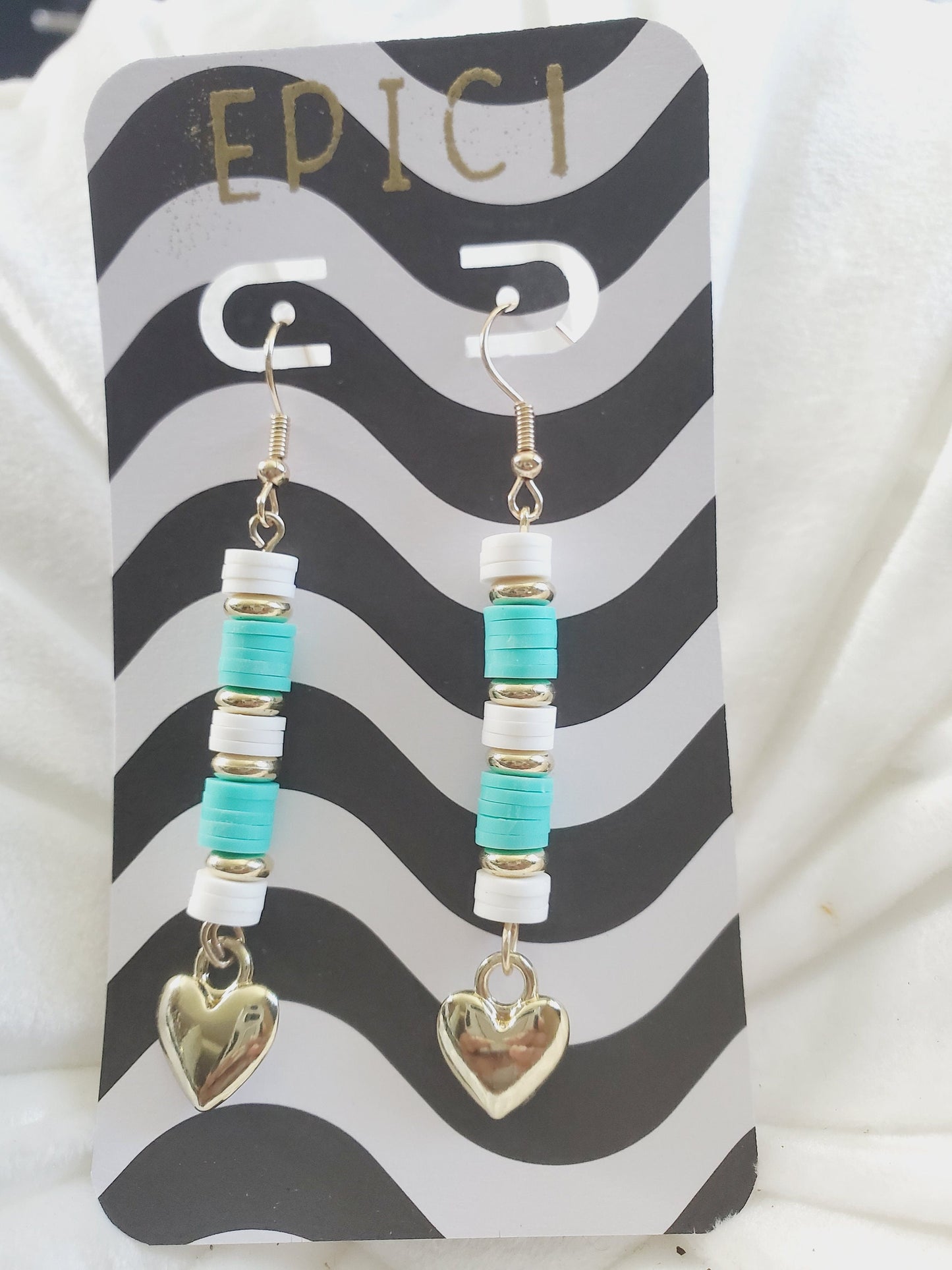 Long Clay Bead Earrings