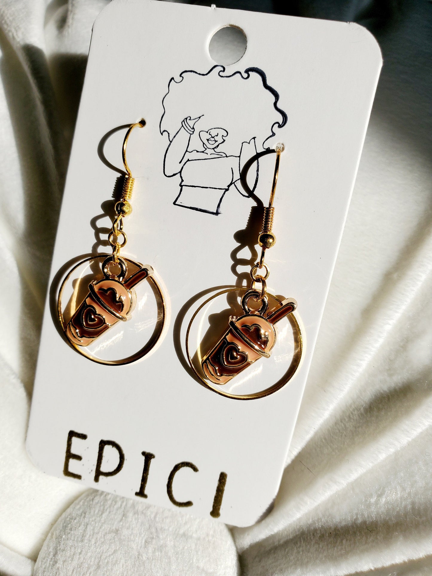 Coffee Earrings Hoops