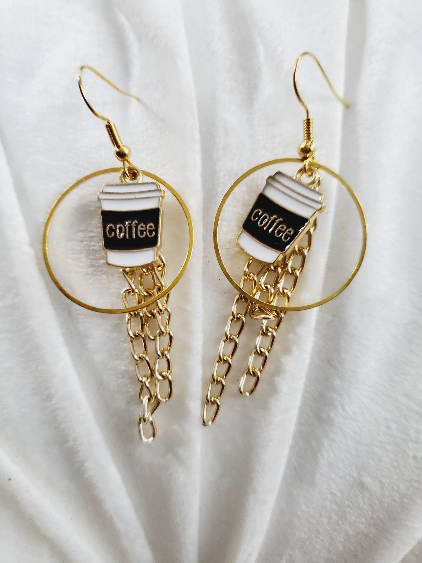 Coffee Earrings Dangle Hoops